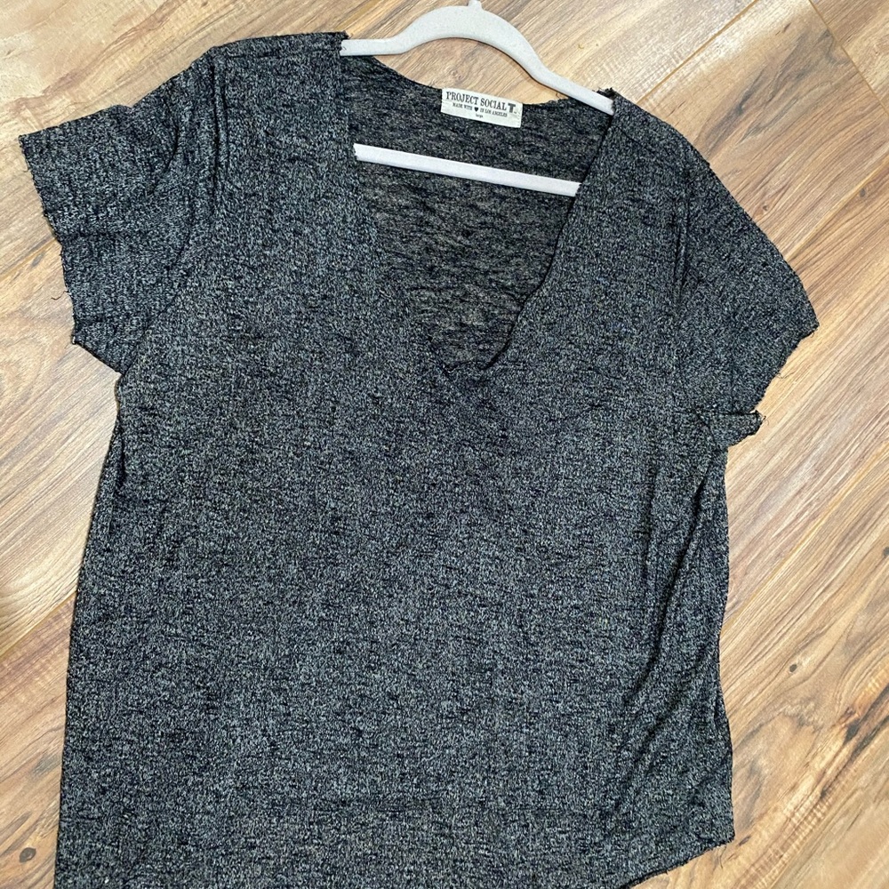 Project social t raw edge t shirt